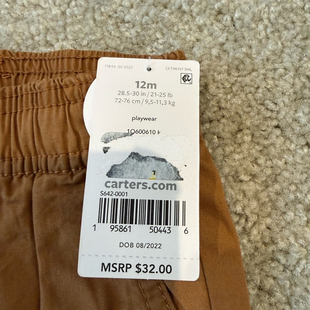 Carter's Toddler Rust Brown Elastic-Waist Joggers - Picture 4 of 4